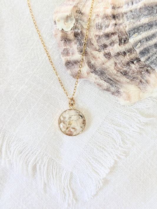 Crushed Oyster Shell Necklace