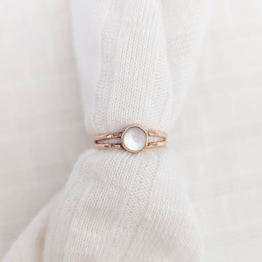 Mother of Pearl Double Band Ring