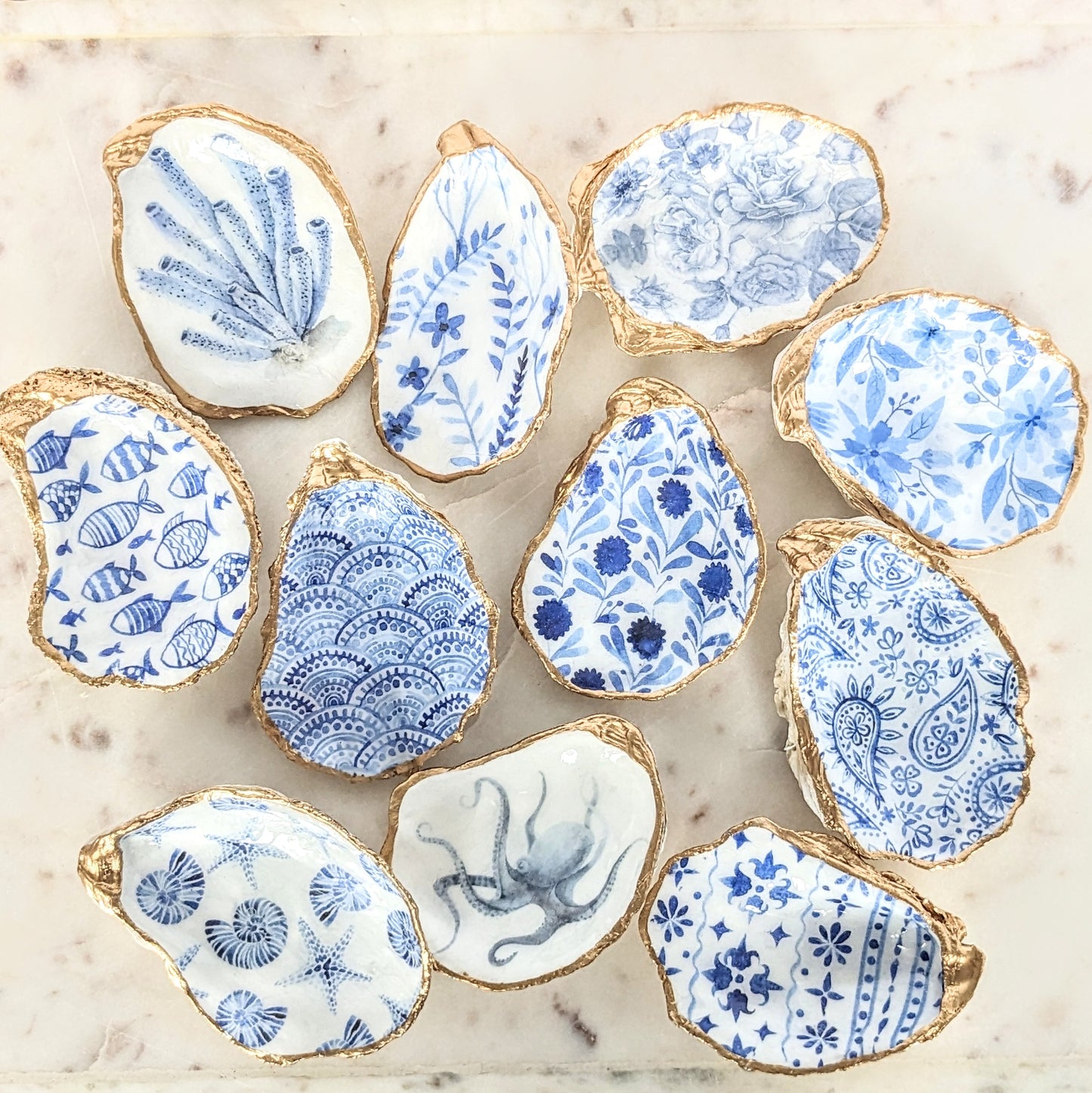 Chinoiserie Oyster Shell Ring Dish